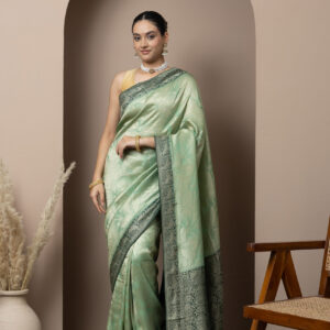 Soft Mint Green with darker green accents